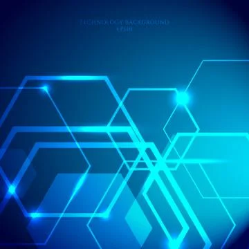 Technology hexagon pattern modern design blue background with light design Stock Illustration