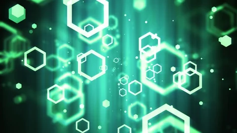 Technology Hexagon Shapes Stock Footage 92337492