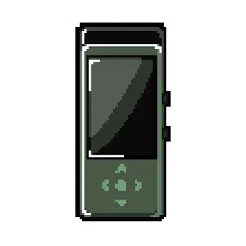 Technology hifi mp3 player pixel art vector illustration Stock Illustration
