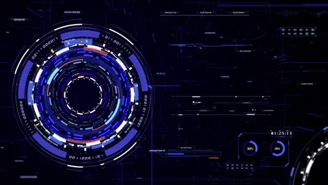 Technology HUD circle spinning element. Futuristic geometric shape rotating 4K Stock Footage 276082728