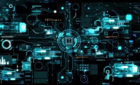 Technology HUD element intro background 4k video animation Video stock 164420786