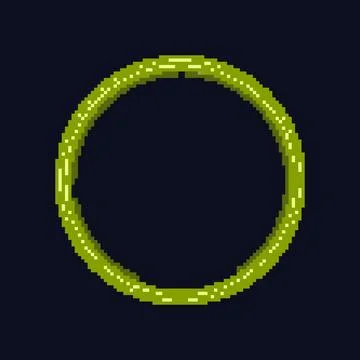 Technology hud round frame pixel art vector illustration Stock Illustration