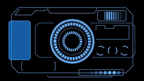 Technology Hud Security Camera for information call box bars, business, ind.. Stock Illustration