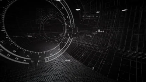 Technology HUD.Looping Abstract Sci Fi HUD tunnel animation.Broadcast design Video stock 169004720