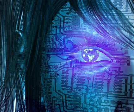 Technology Human Technology Human with Earth Eye Copyright: xZoonar.com/Br... 库存照片
