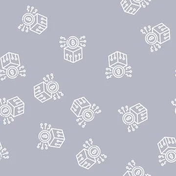 Technology ico line seamless pattern Illustrazione stock