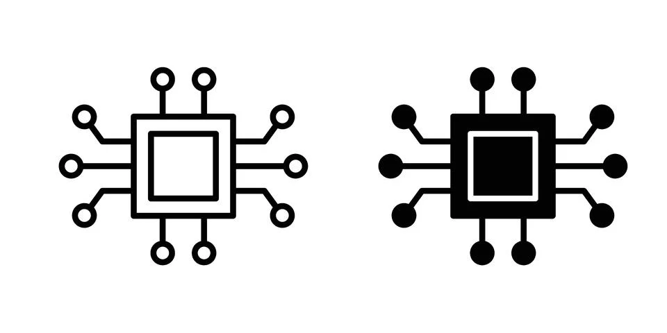 Technology icon for design projects and web UI Stock Illustration