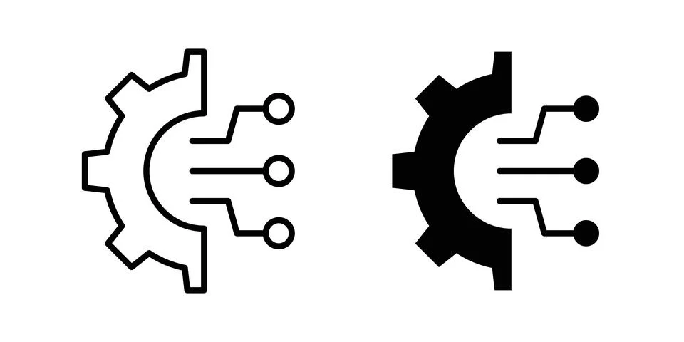 Technology icon illustration. Pixel perfect vector graphics Illustrazione stock