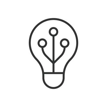 Technology icon in line design. tech idea, digital innovation, connected concept Stock Illustration