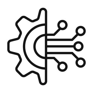 Technology icon mark in filled style Stock Illustration