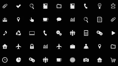 Technology Icon Network Symbol Digital devices on the Internet b G0 E-S soz icon Stock Footage 139755011
