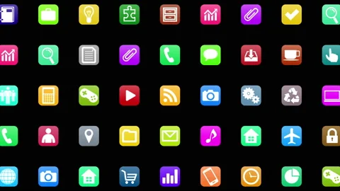 Technology Icon Network Symbol Digital devices on the Internet G0 B-S com kaku a Stock Footage 139756769