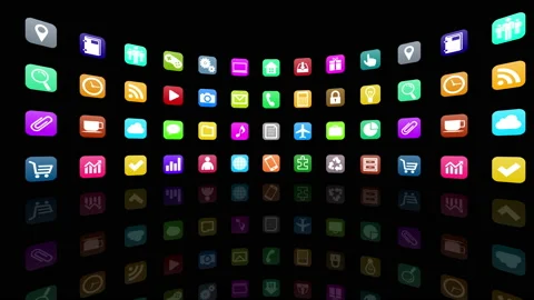 Technology Icon Network Symbol Digital devices on the Internet R0 Ac com kaku Stockbeeldmateriaal 139770689