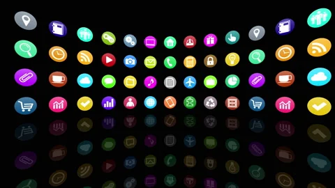 Technology Icon Network Symbol Digital devices on the Internet R0 Ac com maru Stock Footage 139771600