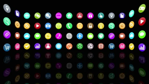 Technology Icon Network Symbol Digital devices on the Internet R0 As com maru Stock Footage 139774749