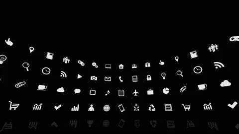 Technology Icon Network Symbol Digital devices on the Internet R0 Bc soz icon Stock Footage 139776326