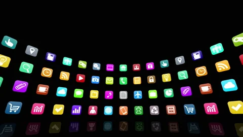 Technology Icon Network Symbol Digital devices on the Internet R0 Bc com kaku Stock Footage 139777107