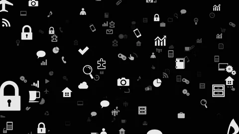 Technology Icon Network Symbol Digital devices on the Internet S0 F-L soz icon Video stock 139791806