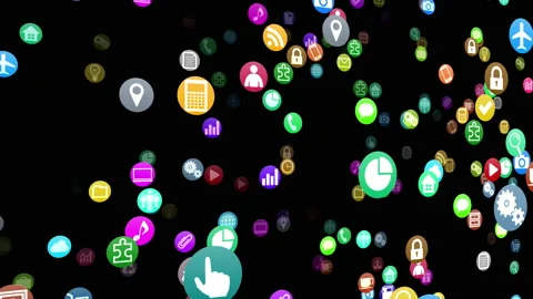 Technology Icon Network Symbol Digital devices on the Internet S0 N-L com maru 動画素材 139796773