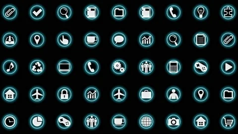 Technology Icon Network Symbol Digital G0b E-S soz icon maru Stock-Footage 140028577