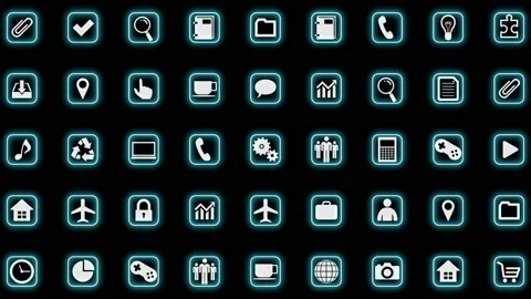 Technology Icon Network Symbol Digital G0b E-S soz icon kaku Stock Footage 140028578