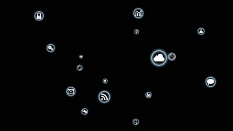 Technology Icon Network Symbol Digital devices Space A Rotate1 A Small Sozai Stock Footage 140239428