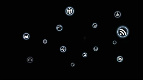 Technology Icon Network Symbol Digital Space A Move B Big Sozai Vídeos de archivo 140239805