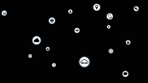 Technology Icon Network Symbol Digital Space A Side A Small Soz Video stock 140240602