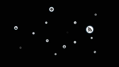 Technology Icon Network Symbol Digital Space A Move A Small Soz Vídeos de archivo 140240707