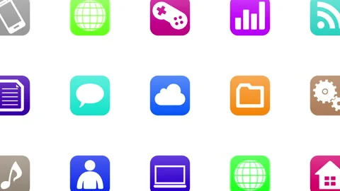 Technology Icon Network Symbol Digital  G1 C-L com kaku white b Stock Footage 140343909