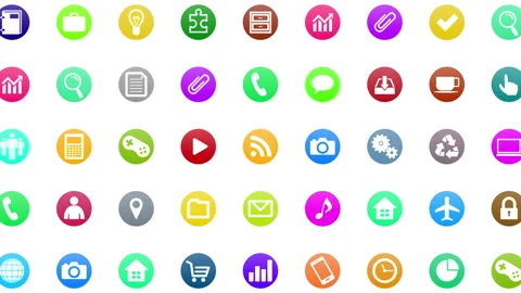Technology Icon Network Symbol Digital  G1 B-S com maru white a Stock Footage 140346112