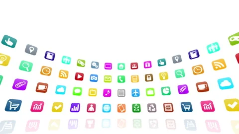 Technology Icon Network Symbol Digital R1 Bc com kaku white 스톡 동영상 140363302