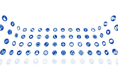 Technology Icon Network Symbol Digital  R1 Bs icon white 스톡 동영상 140366783