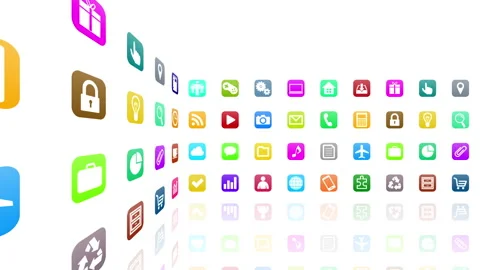 Technology Icon Network Symbol Digital  R1 Cs com kaku white Vídeos de archivo 140369413