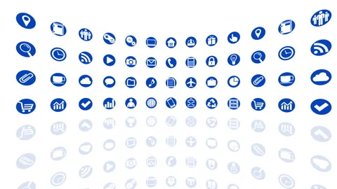 Technology Icon Network Symbol Digital  R1 Ac icon white Vídeos de archivo 140370995