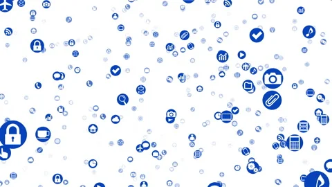 Technology Icon Network Symbol Digital  S1 F-S icon maru white Stock-Footage 140371831