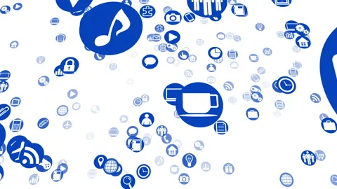 Technology Icon Network Symbol Digital S1 M-L icon maru white Stock Footage 140373887