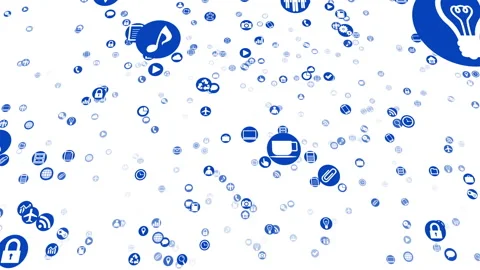 Technology Icon Network Symbol Digital S1 M-S icon maru white Stock-Footage 140377706