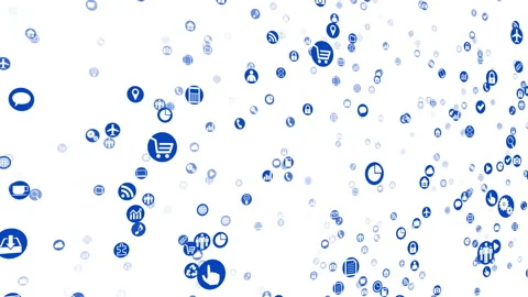 Technology Icon Network Symbol Digital S1 N-S icon maru white Stock Footage 140382623
