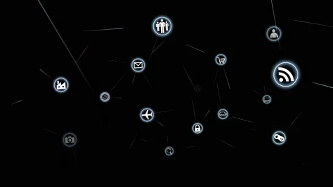 Technology Icon Network Symbol Digital devices Space B Move B Big Sozai Line Stock Footage 140580551
