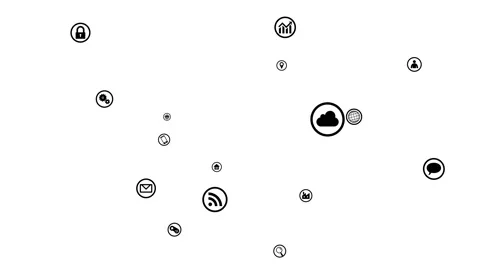 Technology Icon Network Symbol Digital devices Space M Rotate1 A Small Sozai Stock Footage 140877837