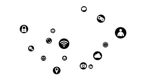 Technology Icon Network Symbol Digital devices Space M Rotate1 B Big Sozai inv Video stock 140878111