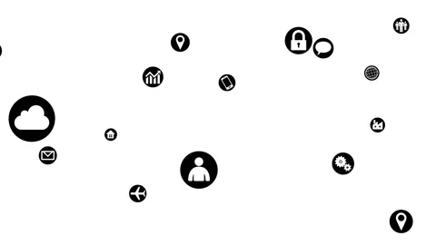 Technology Icon Network Symbol Digital devices Space M Side A Big Sozai inv Video stock 140878824