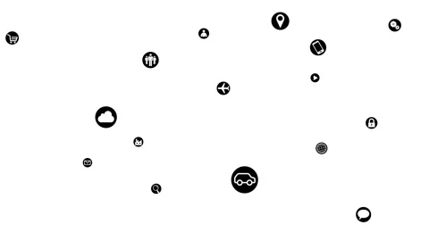 Technology Icon Network Symbol Digital devices Space M Side A Small Sozai inv Stock Footage 140878890