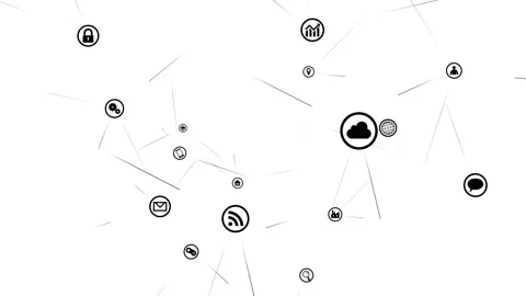 Technology Icon Network Symbol Digital device Space N Rotate1 A Small Sozai Line Video stock 140880296
