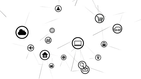 Technology Icon Network Symbol Digital devices Space N Rotate2 B Big Sozai Line Видео 140881341