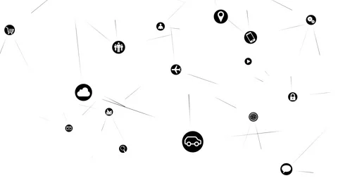 Technology Icon Network Symbol Digital devic Space N Side A Small Sozai Line inv Stock Footage 140881400