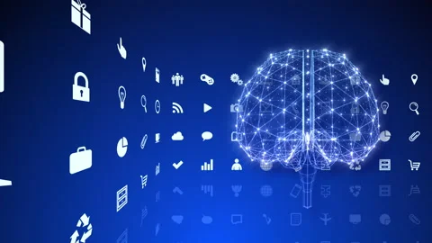 Technology Icon Network Symbol Digital devices E R0 Cs icon Brain Video stock 141747862