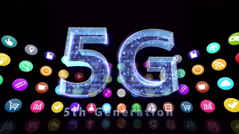 Technology Icon Network Symbol Digital devices E R0 Bc maru 5G Vídeos de archivo 141762796