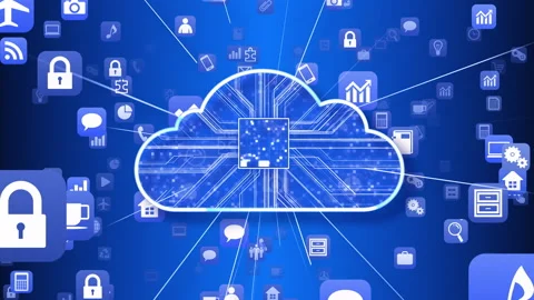 Technology Icon Network Symbol Digital devices E S0 F-L kaku Cloud Vídeos de archivo 141780309